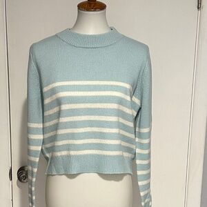 The Cashmere Project Cropped Stripe Crew - Size‎ L - NEW With Tags.